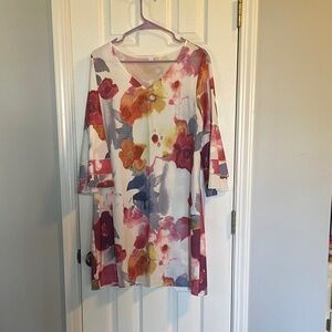 Floral V-Neck Women's Top